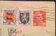 PARIS RUE DANTON 1952 Cad Entier Postal C.p 12f Gandon+Armoiries > Genéve Avec Timbre-taxe Suisse (France Schweiz - Standaardpostkaarten En TSC (Voor 1995)