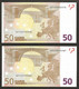 2 Billets Consécutifs De 50 Euros 2002 Signature Wim Duisenberg TRÈS RARE DANS CET ÉTAT - 50 Euro