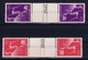 Israel: Mi  28KZ + 29KZ  Kehrdrucke Mit Zwischensteg  MNH/** Sans Charniere. 1950  Sheetborder Attached To Stamps - Nuovi (con Tab)