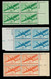 1941 US AIRMAIL SET IN BLOCKS OF 4 SHEET MARGIN MNH 6c, 8c,10c,15c,20c,30c,50c (Sc. #C25-31) - 2b. 1941-1960 Nuevos