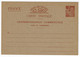 Carte Postale Commerciale INTERZONE 90c Avis De Commande Storch H3a Yv Sans Valeur Carton Chamois - Standard Postcards & Stamped On Demand (before 1995)