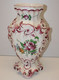 *JOLI VASE CERAMIQUE LUNEVILLE XXe RICHE DECOR FLEURS & VOLUTES Décor Main  E - Lunéville (FRA)