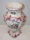 *JOLI VASE CERAMIQUE LUNEVILLE XXe RICHE DECOR FLEURS & VOLUTES Décor Main  E - Lunéville (FRA)