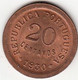 Cabo Verde, (25), 20 Centavos De Bronnze De 1930 Uncirculated, UNC - Cape Verde