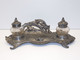 Delcampe - *ENCRIER DOUBLE STYLE ROCAILLE REGULE Sans Patine COULEUR ETAIN Déco BUREAU    E - Inkwells