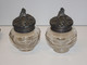 Delcampe - *ENCRIER DOUBLE STYLE ROCAILLE REGULE Sans Patine COULEUR ETAIN Déco BUREAU    E - Inkwells