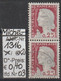 1960 - FRANKREICH - FM/DM "Marianne (Decaris)" 0,25 Fr Grau/karmin - 2x O Gestempelt - S.Scan (fr 1316o X2 01-03) - 1960 Marianne De Decaris