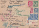 CARTE RECOMMANDEE ECRITE SUR CARTON 1943 GOUZON Envoyé En Poste Restante NOMBREUX CACHET CENSURE - 1938-42 Mercure