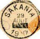 (°) BELGIAN CONGO / CONGO BELGE =  SAKANIA CANCELATION STUDY = 7 STAMPS (VARIA ) 1910/1921 PERIOD [A] - Varietà E Curiosità