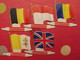 5 Plaquettes Drapeaux L'Alsacienne Drapeaurama Belgique Grande-bretagne Vatican Roumanie Monaco ... Drapeau. Lot 13 - Placas En Aluminio (desde 1961)