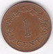 Malte 1 Cent 1977 , En Bronze , KM# 8 - Malte