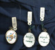 Tre Ciondoli Argento Vintage Dipinti A Mano - Three Hand Painted Silver Pendants - Pendentifs