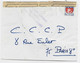 FRANCE BLASON 3C LETTRE CASSIS 1965 POUR PARIS + BANDE PTT OUVERT PAR ACCIDENT DE SERVICE PARIS CHEQUES ARRIVEE - Lettere Accidentate