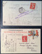 2 Carte FM Guerre 1914-18 10c Semeuse #138>Lausanne & Genéve SUISSE  (franchise Postale Censure WW1 France Schweiz 1.WK - Guerra De 1914-18
