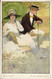 PC LAWSON WOOD, ARTIST SIGNED, A NEAR THING, Vintage Postcard (b35434) - Wood, Lawson