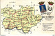 MAPA Map Postcard VILA REAL BRAGANÇA MONTALEGRE MONDIM DE BASTO CHAVES BOTICAS VILA POUCA  AGUIAR VINHAIS MURÇA Portugal - Bragança