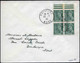 Obl. 411 - 25c. Vert Mercure. Bloc De 4. Cachet De Dunkerque S/lettre Envoyée De Ghyvelde. TB. - War Stamps