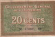 GOUVERNEMENT GENERAL DE L'INDOCHINE  - 20 CENTS 1939   RARE - Indochina