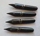 Lot De 4 Plumes Noires Estampées J Doré J N°808 Gilbert  Blanzy Poure - Pens