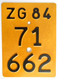 Velonummer Mofanummer Zug ZG 84 (71662) - Plaques D'immatriculation