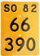 Velonummer Mofanummer Solothurn SO 82. - Kennzeichen & Nummernschilder