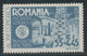 RUMÄNIEN 1945, Ingenieur-Kongress Bukarest 55 L. + 45 (L) Graublau, Postfr. Kab.-Stück, ABART: Fehlfarbe Preussisch Blau - Variétés Et Curiosités