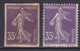 1907 - SEMEUSE DENTELE + FONCE NON DENTELE ! - YVERT N°140 ** MNH - COTE = 124 EUR - Unused Stamps