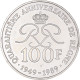 Monnaie, Monaco, Rainier III, 100 Francs, 1989, SUP+, Argent, Gadoury:MC164 - 1960-2001 Nouveaux Francs