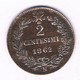 2 CENTESIMI  1862 N   ITALIE /18892/ - 1861-1878 : Victor Emmanuel II