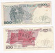 Pologne 2 Billets , 100 Zlotych 1986 Et 200 Zlotych 1988 - Pologne