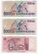 Brésil, 2 Reais 2003 (3 Billets) – 10 Reais 1994 - 500 Cruzeiros Reais ( 500.000 500000 Cruzeiros) 1993 – 2 Billets - Brazil