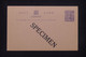 ZANZIBAR - Entier Postal Avec Surcharge Specimen - L 134773 - Zanzibar (...-1963)