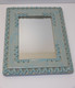 *JOLI CADRE MIROIR CERAMIQUE BLEUE à Poser Avec Décor Tortillons VINTAGE XXe  E - Miroirs