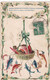 1er AVRIL . CPA GAUFREE. ILLUSTREE. " 1er AVRIL "..POISSON FUME LA PIPE  DECOR MARGUERITES. ANNEE 1908+ TEXTE - 1er Avril - Poisson D'avril