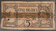 French Indochina Indo China Indochine Laos Vietnam Cambodia 5 Piastres Poor Banknote 1927-31 - Pick # 49a / 2 Photos - Indochine