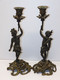 * PAIRE De BOUGEOIRS BRONZE NAPOLEON III XIXe PERSONNAGES INDIENS/AFRICAINS  D - Kandelaars, Kandelaars & Kandelaars