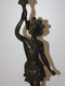 Delcampe - * PAIRE De BOUGEOIRS BRONZE NAPOLEON III XIXe PERSONNAGES INDIENS/AFRICAINS  D - Candelabri E Candelieri