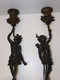 Delcampe - * PAIRE De BOUGEOIRS BRONZE NAPOLEON III XIXe PERSONNAGES INDIENS/AFRICAINS  D - Chandeliers, Candélabres & Bougeoirs