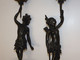 Delcampe - * PAIRE De BOUGEOIRS BRONZE NAPOLEON III XIXe PERSONNAGES INDIENS/AFRICAINS  D - Candelabri E Candelieri