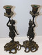 Delcampe - * PAIRE De BOUGEOIRS BRONZE NAPOLEON III XIXe PERSONNAGES INDIENS/AFRICAINS  D - Chandeliers, Candélabres & Bougeoirs