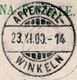 86D/2: "APPENZELL- / WINKELN", Stabstempel "APPENZELL" Auf UPU-Postkarte (BP0044) - Chemins De Fer
