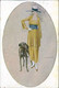 MONESTIER SIGNED 1910s POSTCARD - WOMAN & DOG - SERIE 879 (3852) - Monestier, C.