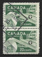 CANADA....QUEEN ELIZABETH..(1952-22..)......20c X VERTICAL PAIR.....SG0207a....OVERPRINT  TYPE 6...WRINKLED BACK. .USED. - Sovraccarichi
