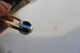 Delcampe - Superbe Bague Lalique Plaqué Or Sertie Bille/perle Verre Cristal Bleu Taille 54 - Bagues