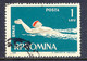RUMÄNIEN 1963 Schwimmsport 1 L. Rückenschwimmer, Gest. ABART: Fehlende Farbe Gelb (Hintergrund Blau Statt Grünblau), RR! - Errors, Freaks & Oddities (EFO)