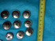 Lot De 9 Boutons Métal Avec Ecusson - Boutons