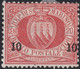 II^ Em. 10 C. Su 20 C. Soprastampa In Basso Sass 11g SG(*) Raro - Neufs