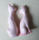 Couple De  Chats En Porcelaine De Couleur Rose, Hauteur 21 Cm - Gatti