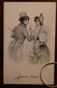 1908 CPA Ak Couple Femme Elegante Enfant Litho Style Vienne Oblit Mécanique - Macchine Per Obliterare (EMA)