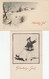 GLOEDELIG JUL  2 CPA 1926 DANEMARK JEUNE FILLE SUR PATINS A GLACE AVEC CHIEN +  MOULIN OISEAU - Anno Nuovo